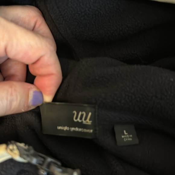 Uniqlo x Undercover Black Fleece Jacket with Hood Unigender Sz L - Picture 10 of 11